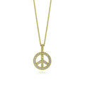 Peace Sign CZ Necklace in Sterling Silver