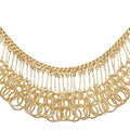 Front view of Open Circle Lightweight Statement Necklace in Brass, Gold-Tone