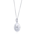 Front view of Initial Letter CZ Necklace in Sterling Silver, H