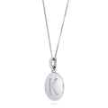 Front view of Initial Letter CZ Necklace in Sterling Silver, K