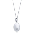 Front view of Initial Letter CZ Necklace in Sterling Silver, L