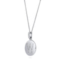 Front view of Initial Letter CZ Necklace in Sterling Silver, W