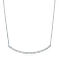 Bar CZ Pendant Necklace in Sterling Silver, Rhodium Plated