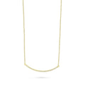 Angle view of Bar CZ Pendant Necklace in Sterling Silver, Yellow Gold Flashed