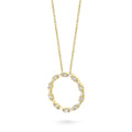 Front view of Open Circle CZ Necklace in Sterling Silver, Yellow Gold Flashed