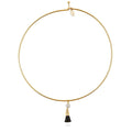 Front view of Tassel Imitation Pearl Choker, Gold-Tone