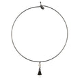 Front view of Tassel Imitation Pearl Choker, Black-Tone