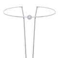 Front view of Open Circle Layered Choker, Silver-Tone