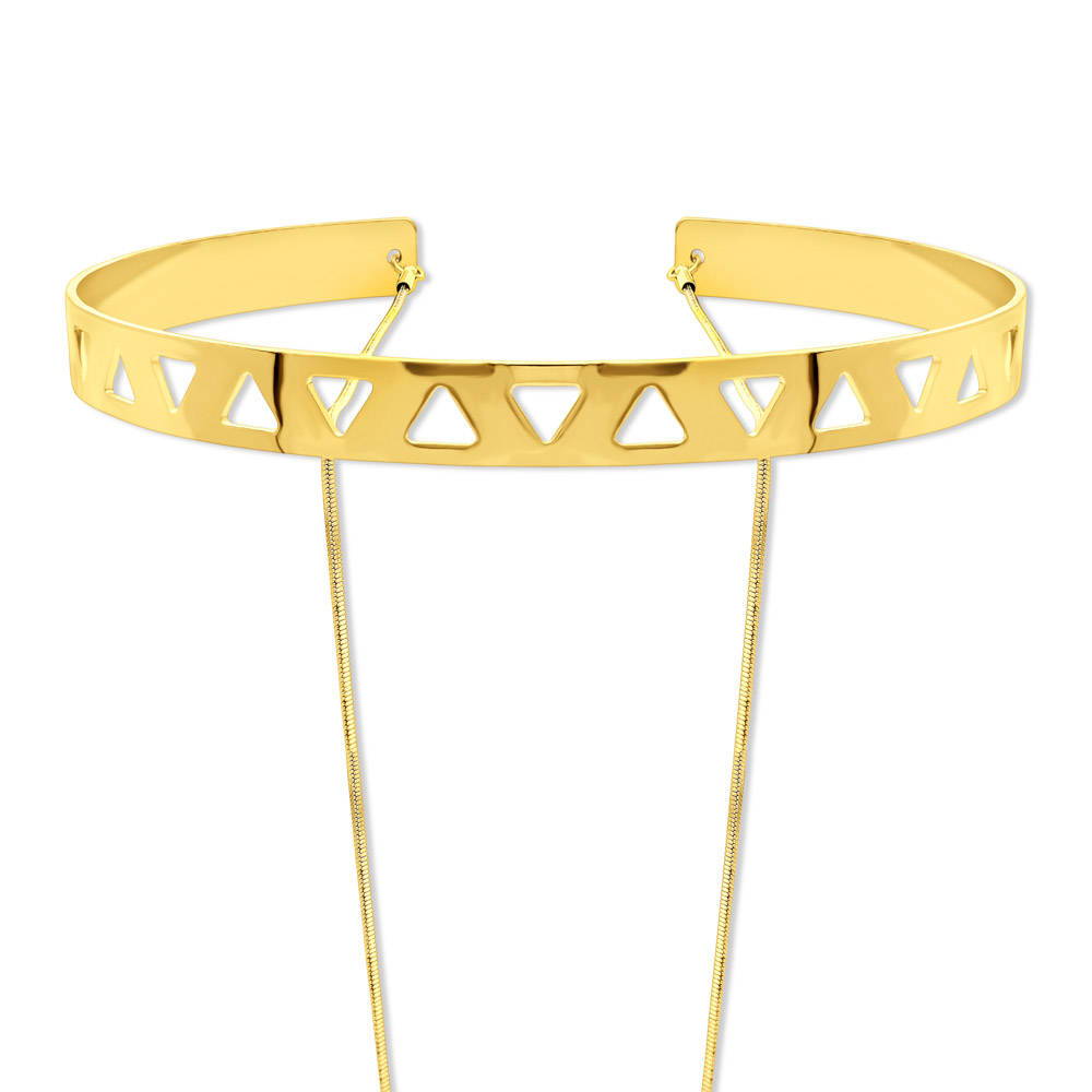 Front view of Layered Choker, Gold-Tone