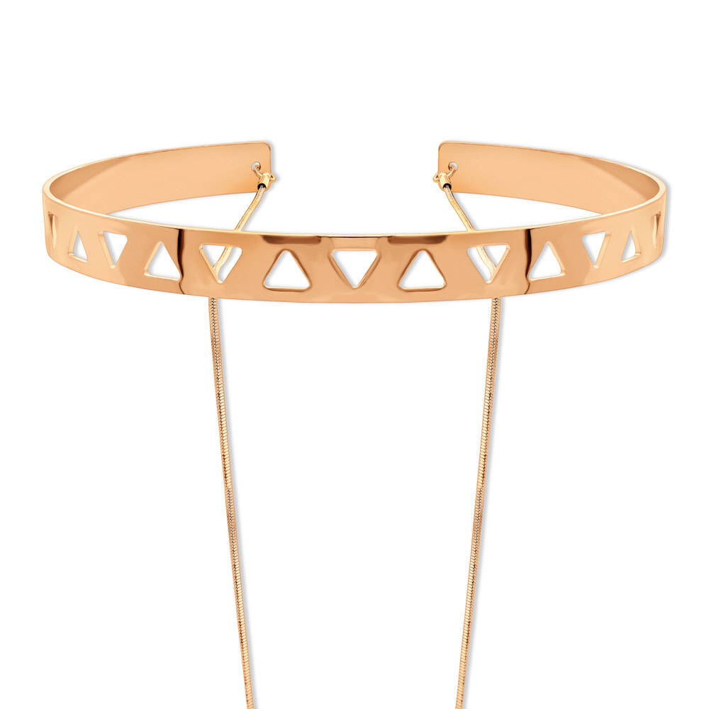 Front view of Layered Choker, Rose Gold-Tone