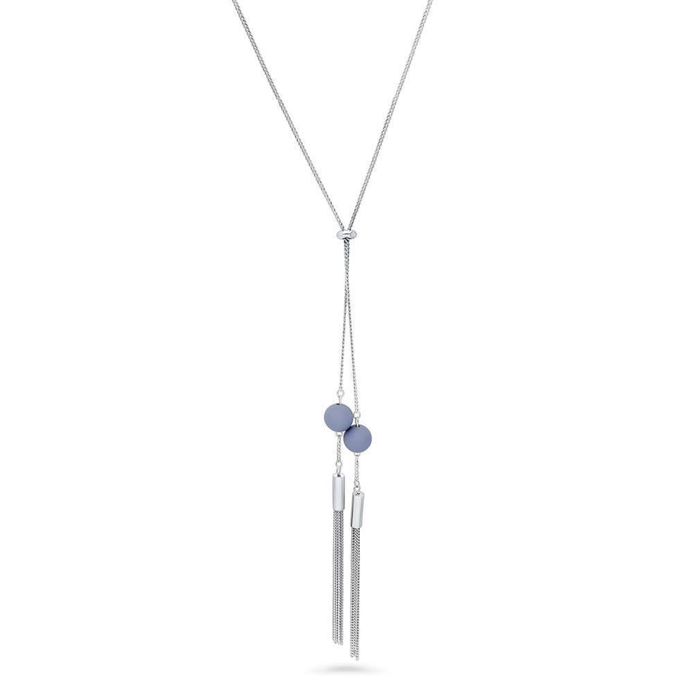 Tassel Ball Bead Lariat Necklace