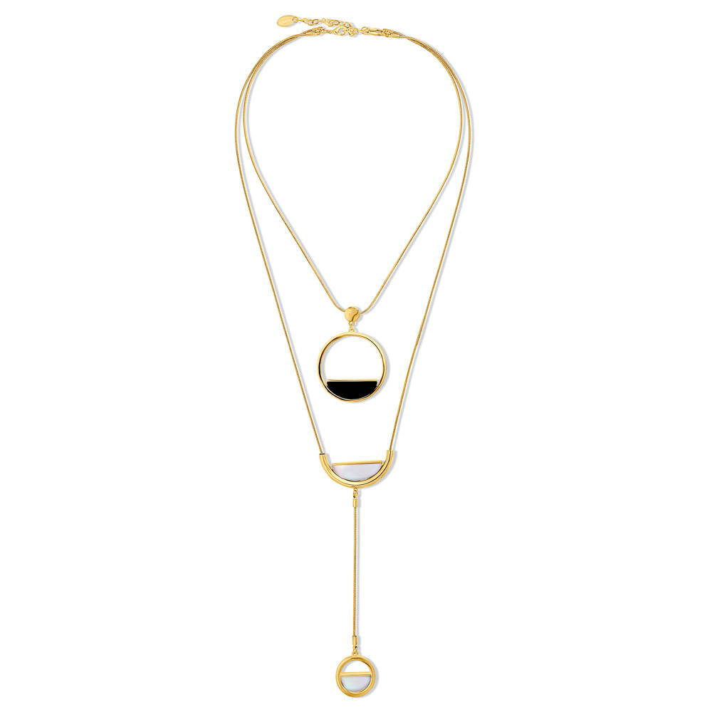 Open Circle Layered Necklace, Gold-Tone