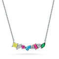 Cluster Bar CZ Necklace in Sterling Silver