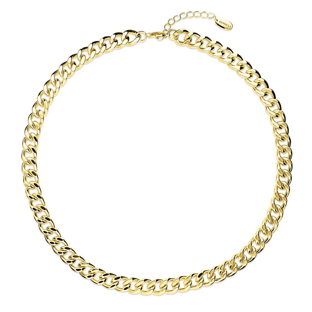 Curb Chain Bracelet and Necklace, 2 Piece, Gold-Tone