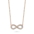 Infinity CZ Pendant Necklace in Sterling Silver, Rose Gold Flashed