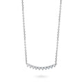 Angle view of Bar CZ Pendant Necklace in Sterling Silver, Rhodium Plated