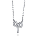 Front view of Zodiac Sign CZ Necklace in Sterling Silver, Aries