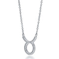 Front view of Zodiac Sign CZ Necklace in Sterling Silver, Taurus