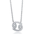 Front view of Zodiac Sign CZ Necklace in Sterling Silver, Cancer