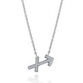 Zodiac Sign CZ Necklace in Sterling Silver, Sagittarius