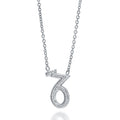 Front view of Zodiac Sign CZ Necklace in Sterling Silver, Capricorn