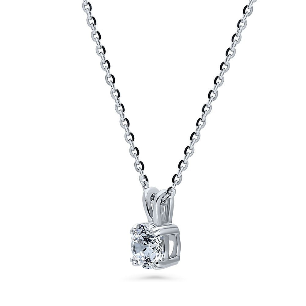 Front view of Solitaire 0.8ct/0.9ct CZ Set in Sterling Silver, 8 of 11