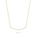 Bar CZ Pendant Necklace in Sterling Silver, Yellow Gold Flashed