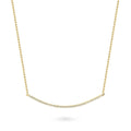 Front view of Bar CZ Pendant Necklace in Sterling Silver, Yellow Gold Flashed