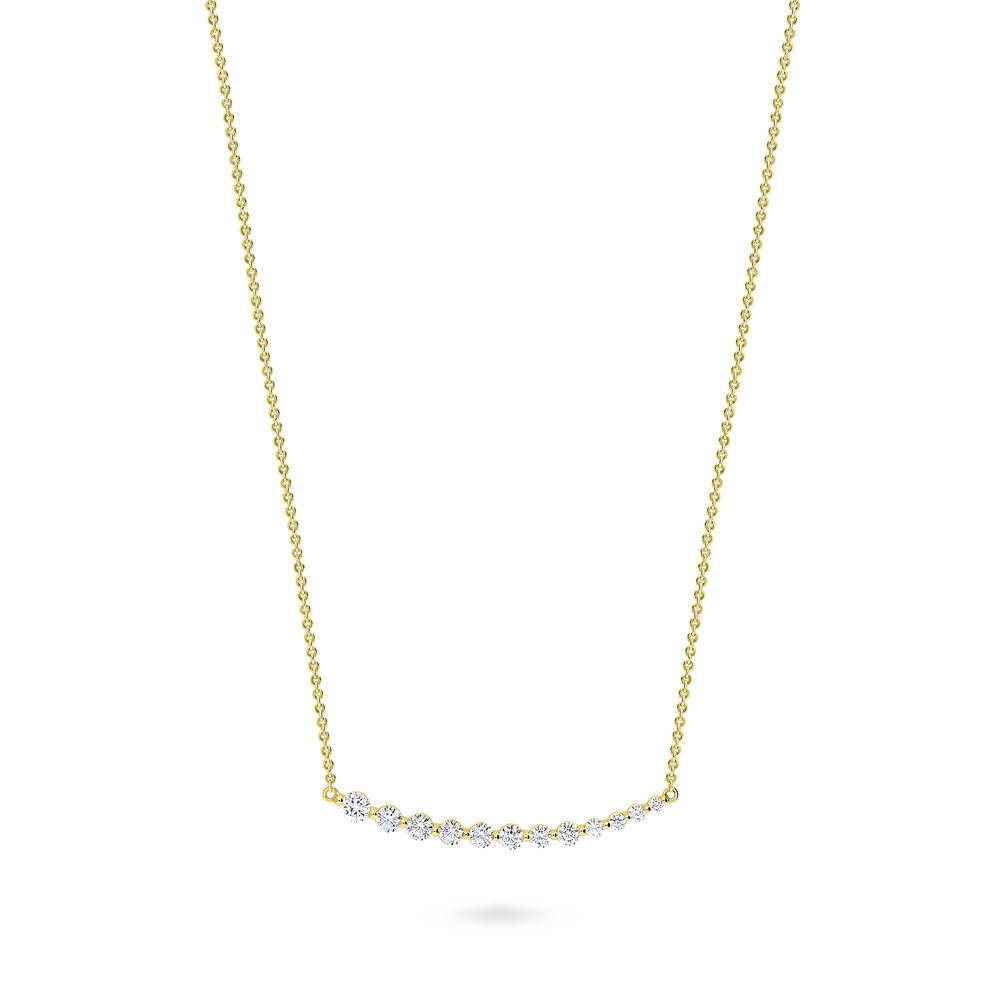 Graduated Bar CZ Necklace in Sterling Silver