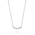 Bubble CZ Pendant Necklace in Sterling Silver, Rhodium Plated