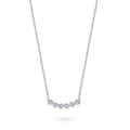 Angle view of Bubble CZ Pendant Necklace in Sterling Silver, Rhodium Plated