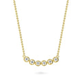 Front view of Bubble CZ Pendant Necklace in Sterling Silver, Yellow Gold Flashed