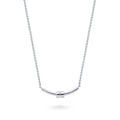 Bar Necklace in Sterling Silver, Rhodium Plated