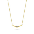 Bar Necklace in Sterling Silver, Yellow Gold Flashed