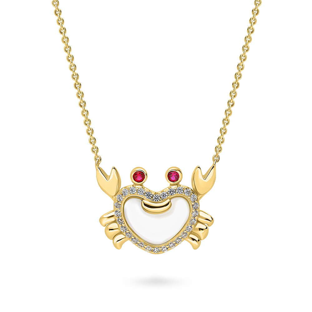 Crab Mother Of Pearl Necklace in Sterling Silver