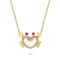 Crab Mother Of Pearl Necklace in Sterling Silver, Yellow Gold Flashed