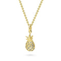 Front view of Pineapple CZ Necklace in Sterling Silver, Yellow Gold Flashed