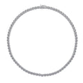 Cable CZ Tennis Necklace in Sterling Silver 17 inch, Rhodium Plated