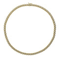 Cable CZ Tennis Necklace in Sterling Silver 17 inch, Yellow Gold Flashed