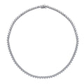 CZ Tennis Necklace in Sterling Silver 17 inch, Rhodium Plated