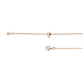 Angle view of Bar CZ Pendant Necklace in Sterling Silver, Rose Gold Flashed