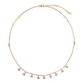 Cluster CZ Station Necklace in Sterling Silver, Rose Gold Flashed