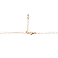 Angle view of Flower CZ Station Necklace in Sterling Silver, Rose Gold Flashed