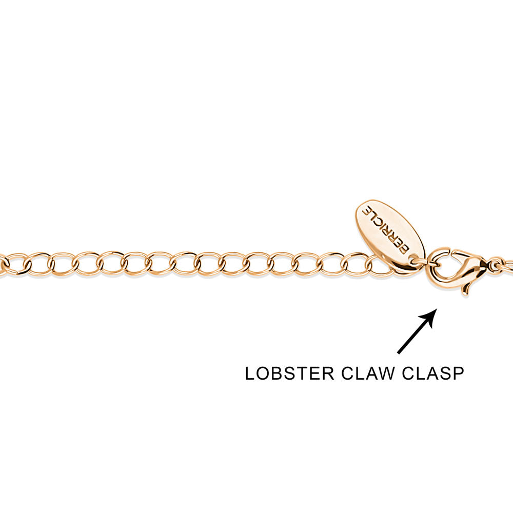 Angle view of Paperclip Link Chain Necklace 3mm, Rose Gold Flashed