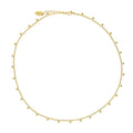 Bead Station Necklace, Yellow Gold Plated
