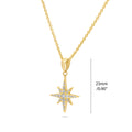 Front view of North Star CZ Necklace and Earrings in Sterling Silver, Yellow Gold Flashed