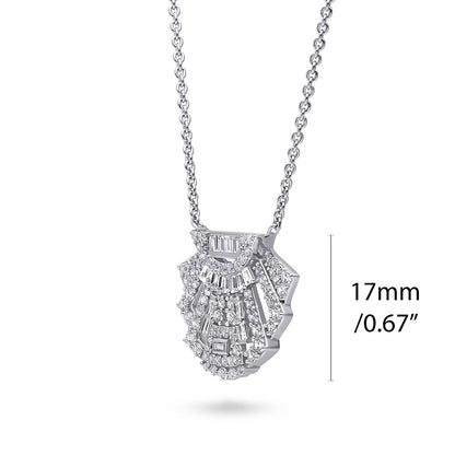 Art Deco CZ Necklace and Earrings in Sterling Silver