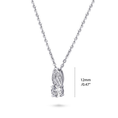 Woven CZ Pendant Necklace in Sterling Silver