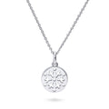 Snowflake Coin Necklace in Sterling Silver, Rhodium Plated