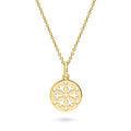 Snowflake Coin Necklace in Sterling Silver, Yellow Gold Flashed